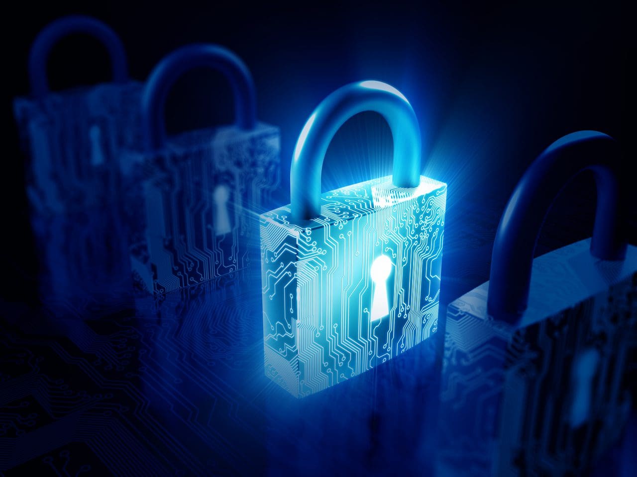 Cybersecurity - image of a digital lock.
