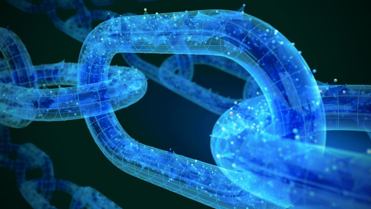An individual chain link in a sequence of links.